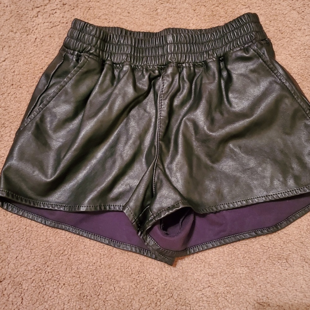Leather shorts
